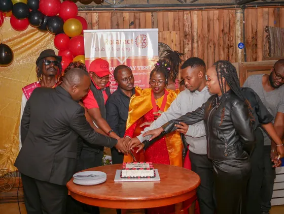 Cutting the installation cake