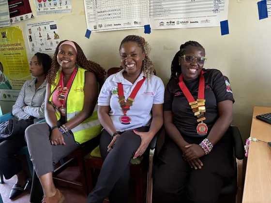 Members at work in the clinic room