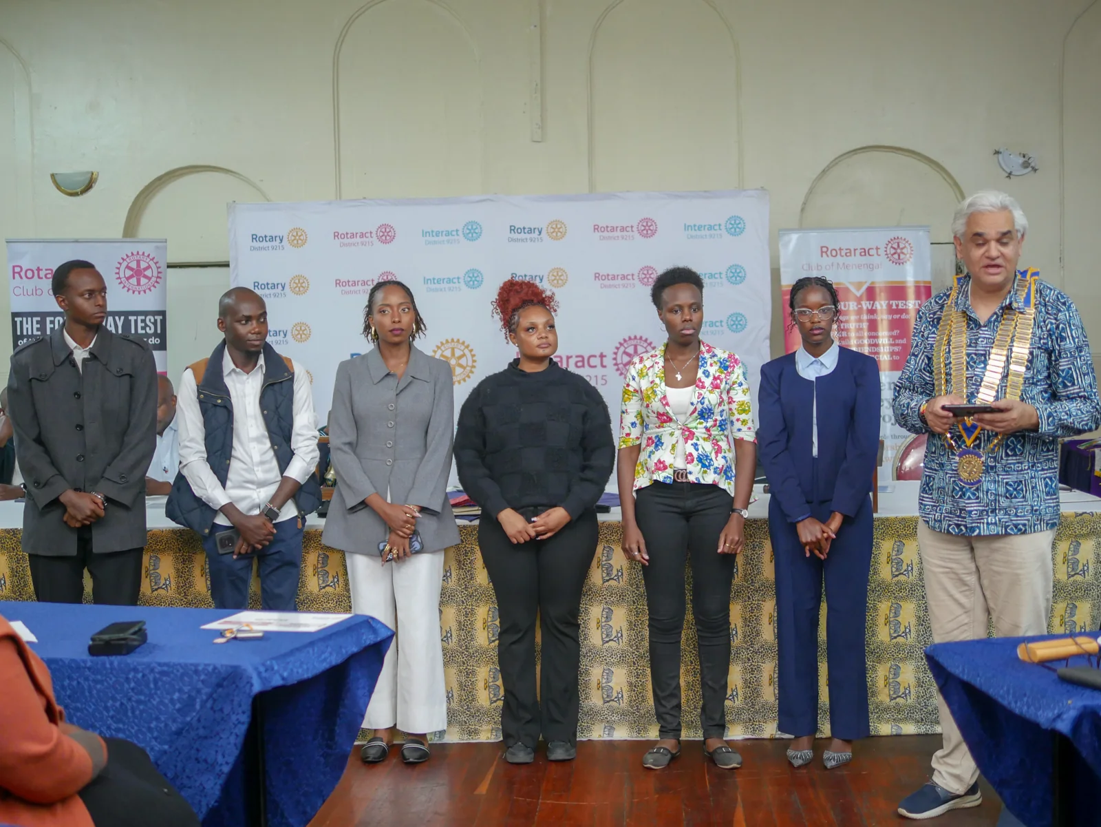 New members with the District Governor during Menengai’s September induction