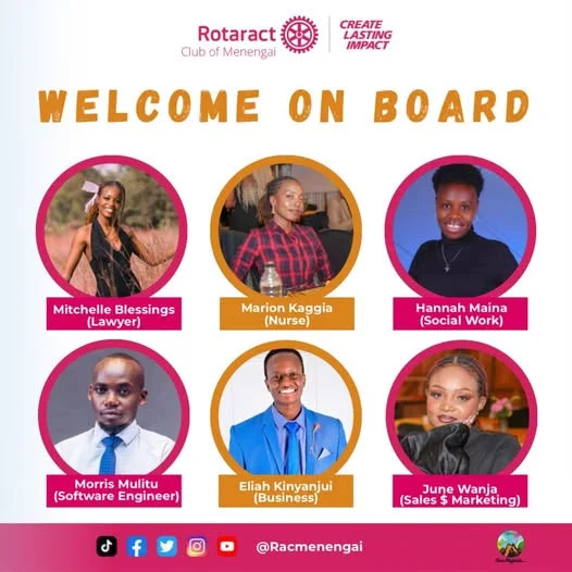Menengai welcome graphic naming Mitchelle Blessings, Marion Kaggia, Hannah Maina, Morris Mulitu, Eliah Kinyanjui and June Wanja