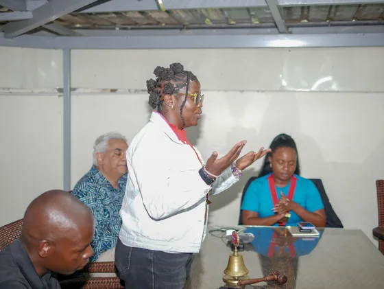 Rotaractors gathered with the District Governor during the Nakuru Region meeting