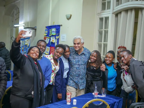 Rotaractors gathered with the District Governor during the Nakuru Region meeting