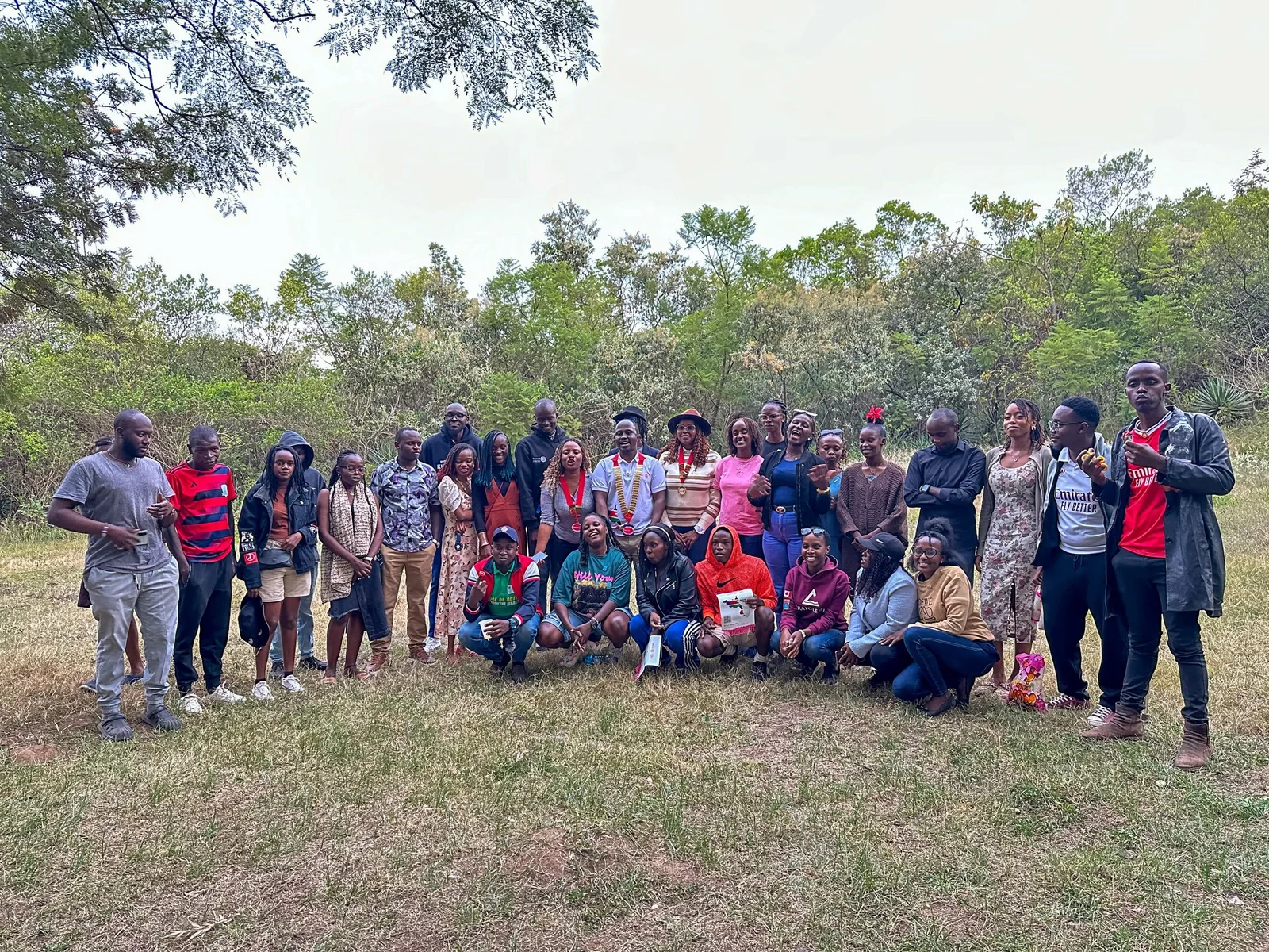 Rotaractors gathered for a regional group photograph at Hyrax Hill Museum