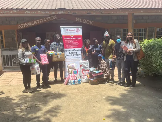 The club with learners and staff at the Administration Block